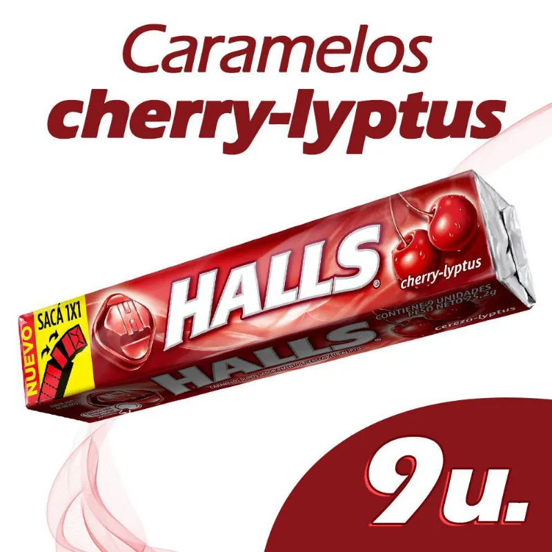 Caramelos Halls Cherry Lyptus 25,2 Gr