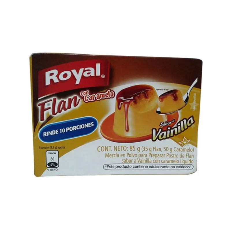Flan Con Caramelo Vainilla Royal 85 Gr