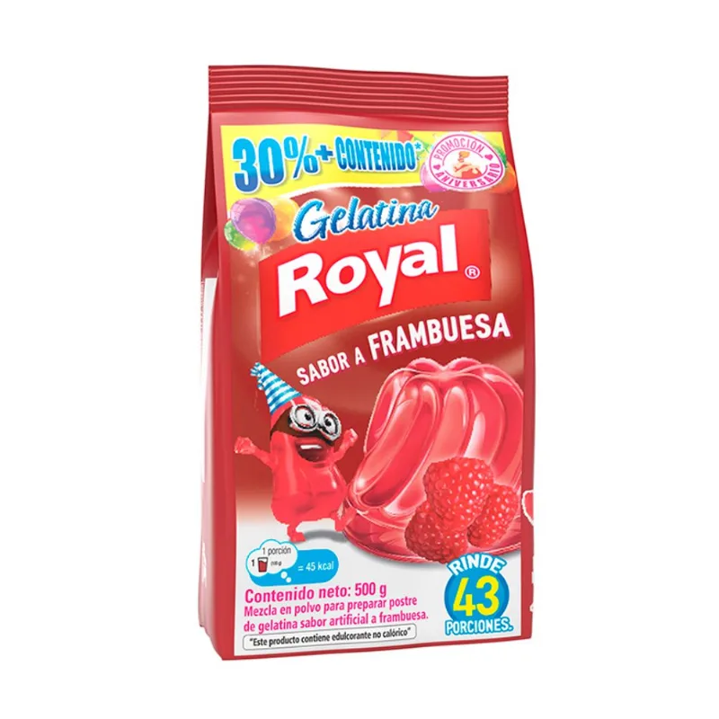 Gelatina Frambuesa Extracontenido Royal 500GR