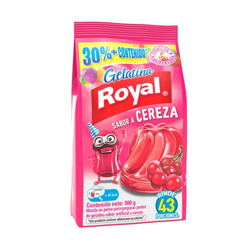 Gelatina Cereza Extracontenido Royal 500GR