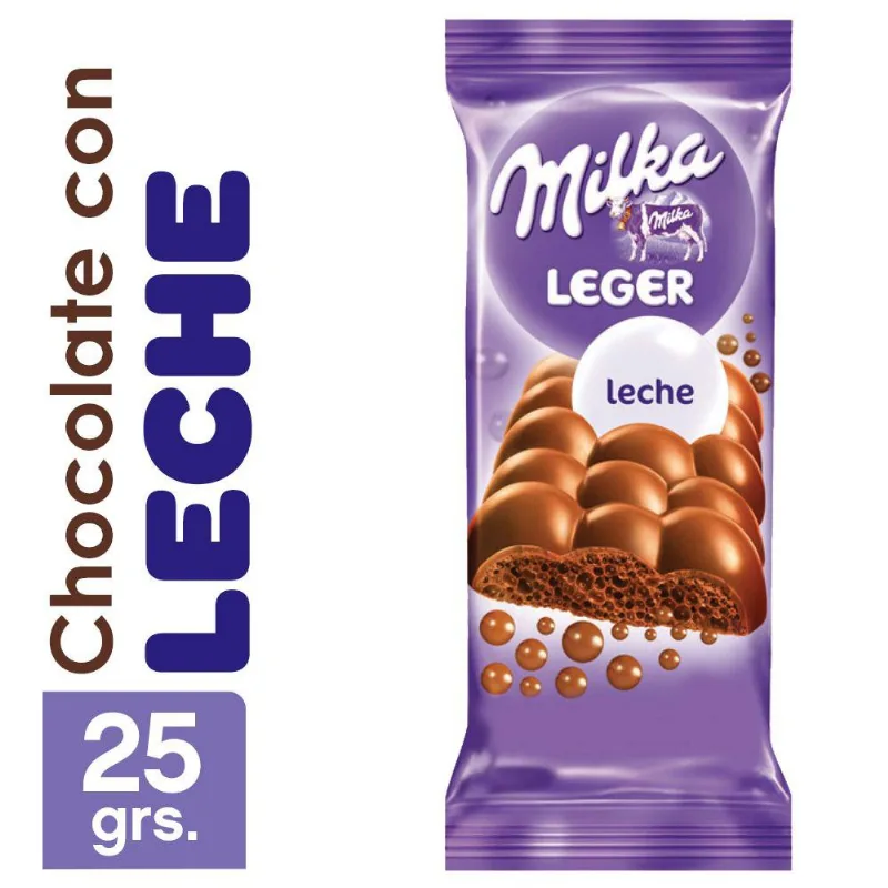 Chocolate Milka Leger Bubbly Con Leche X 25gr Chocolate Milka Leger Leche 25 Gr