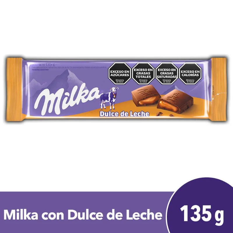 Chocolate Sabor Dulce de Leche 135 Grs Milka