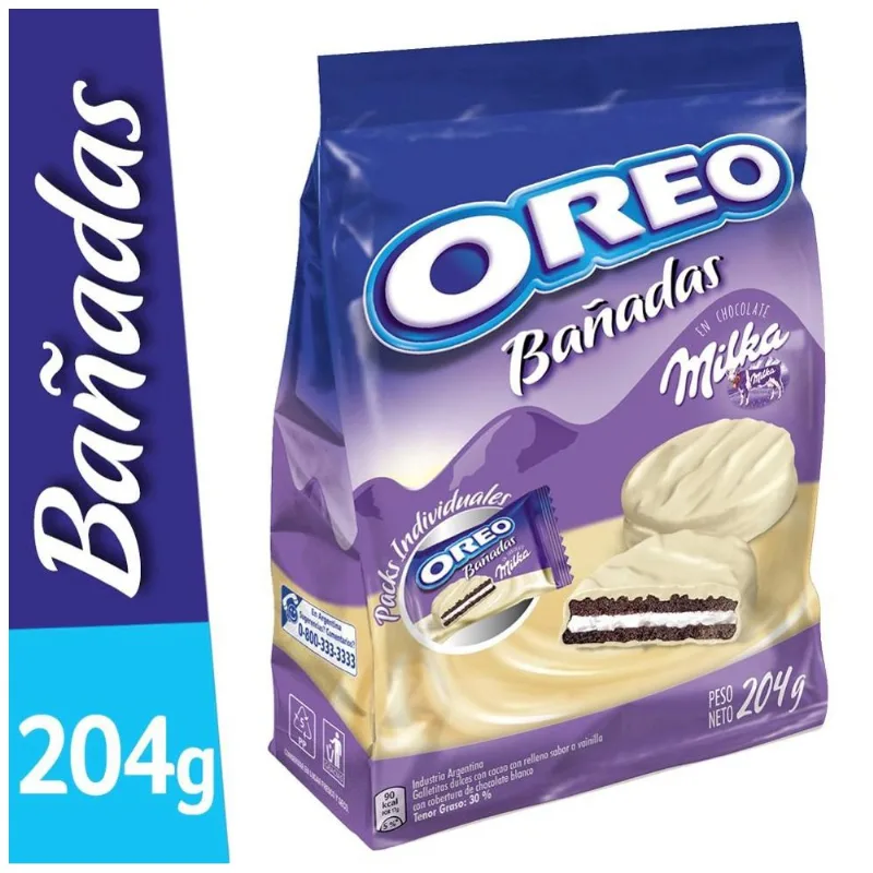 Galletitas Oreo Bañadas Blanco 204 Gr