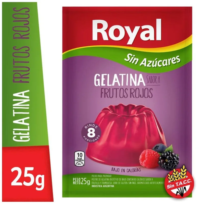 Gelatina Royal Light Frutos Rojos 25 Gr