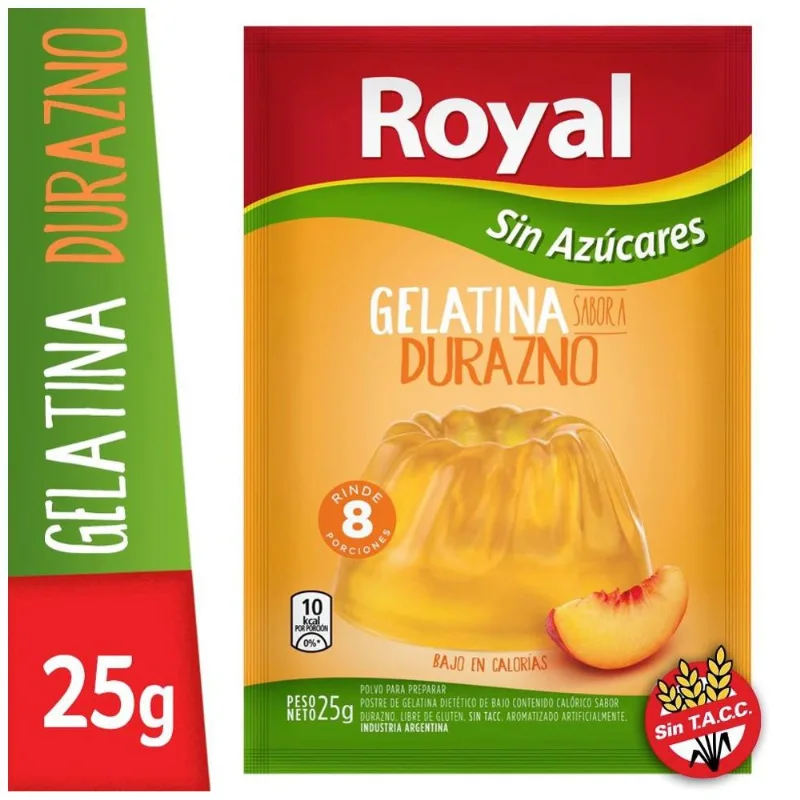Gelatina Royal Light Durazno 25 Gr