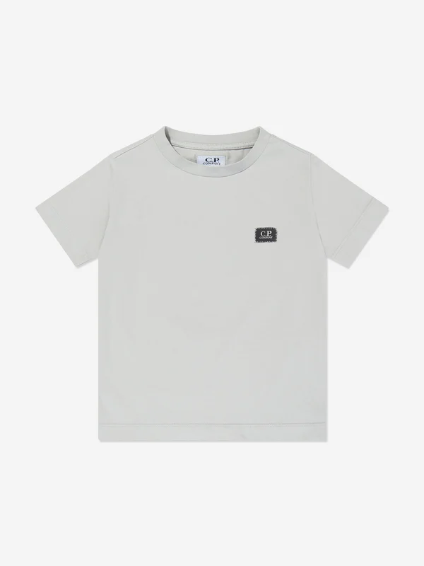 C.P. Company Boys Logo T-Shirt in Grey Grey / 6 Yrs