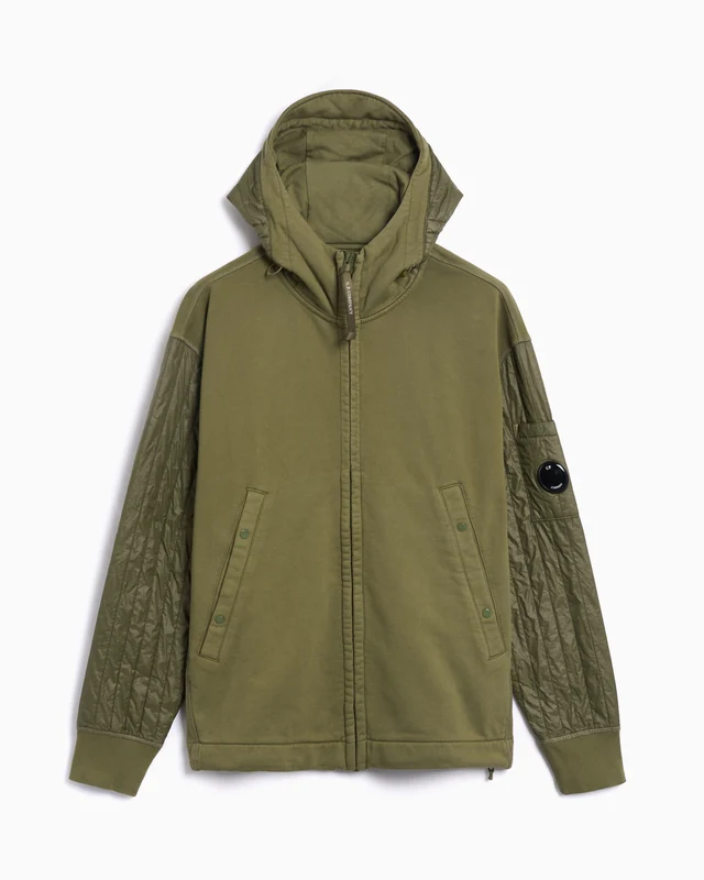 Sudadera con cremallera CP Company Diagonal Raised Fleece para hombre L