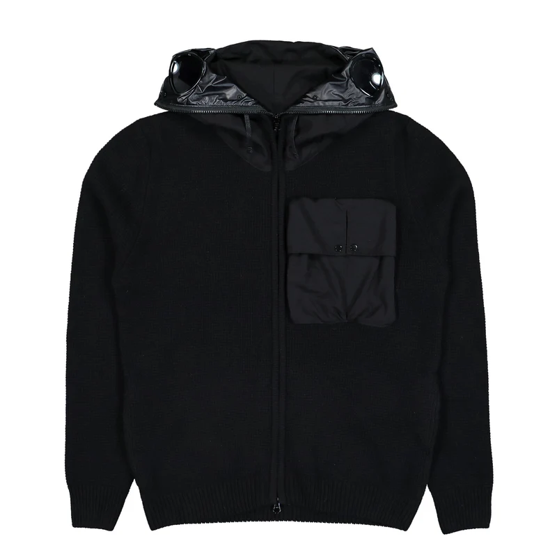 Lambswool Mixed Goggle Hood Cardigan L