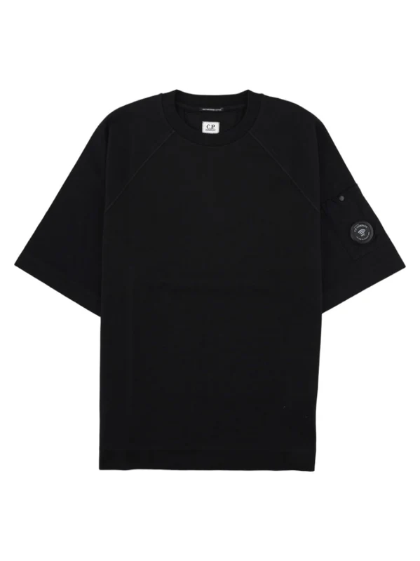 C.P. Company Black Minimal Logo Relaxed Fit Cotton T-Shirt standard XL