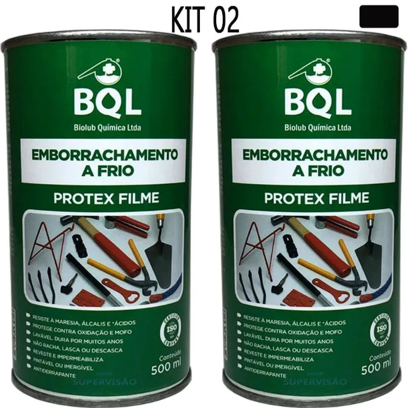 Kit Com 2 Emborrachamento A Frio Protex Filme 500ml Preto