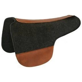 Tucker Round Saddle Pad-Wool Felt Grey Black / 3/4 x 28