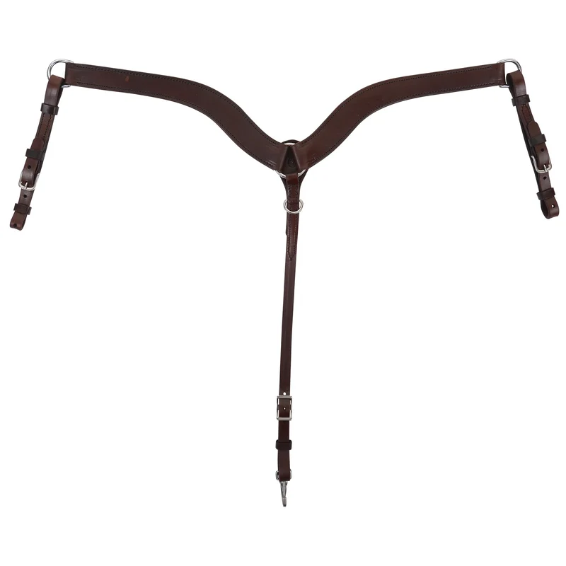 Circle Y No Choke Tapered Smooth Breast Collar Walnut / Horse