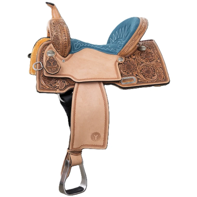 Circle Y Maisle Freedom Fit Barrel Saddle Old West/Black Grainout Seat / 15" Regular