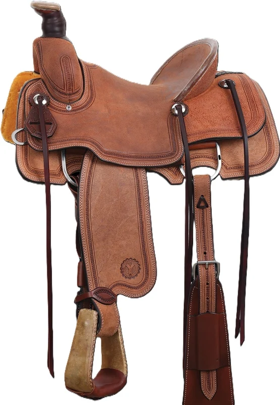 Cirlce Y Riata Ranch Roper Hardseat Saddle Herman Oak Leather / 15.5" Wide