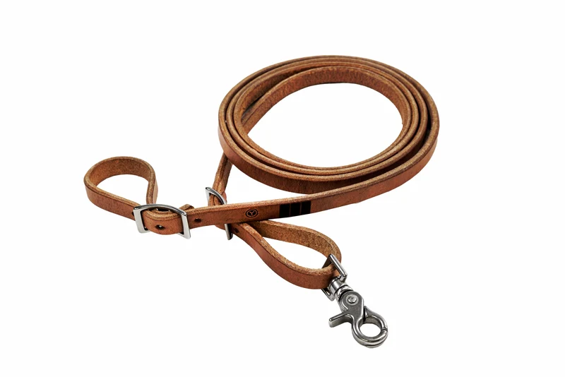 Circle Y PRCA Roping Rein Hermann Oak Harness / 5/8" x 8'
