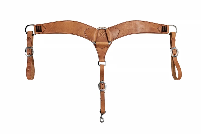Circle Y PRCA 3-1/2" Contour Tapered Breast Collar Hermann Oak / Horse