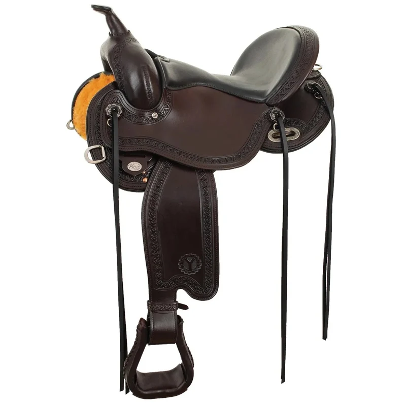 Circle Y South Mountain Flex2 Trail Saddle Regular Oil/Black Grainout Seat / 17" Wide