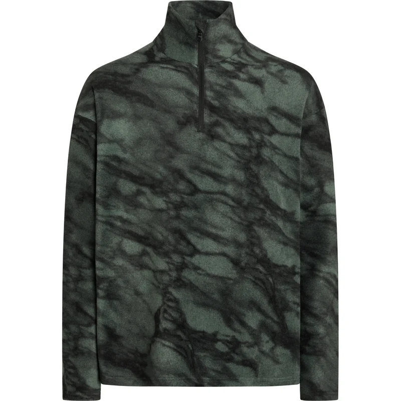 Ezio M Midlayer Fleece H/Z Aop-green dark / S
