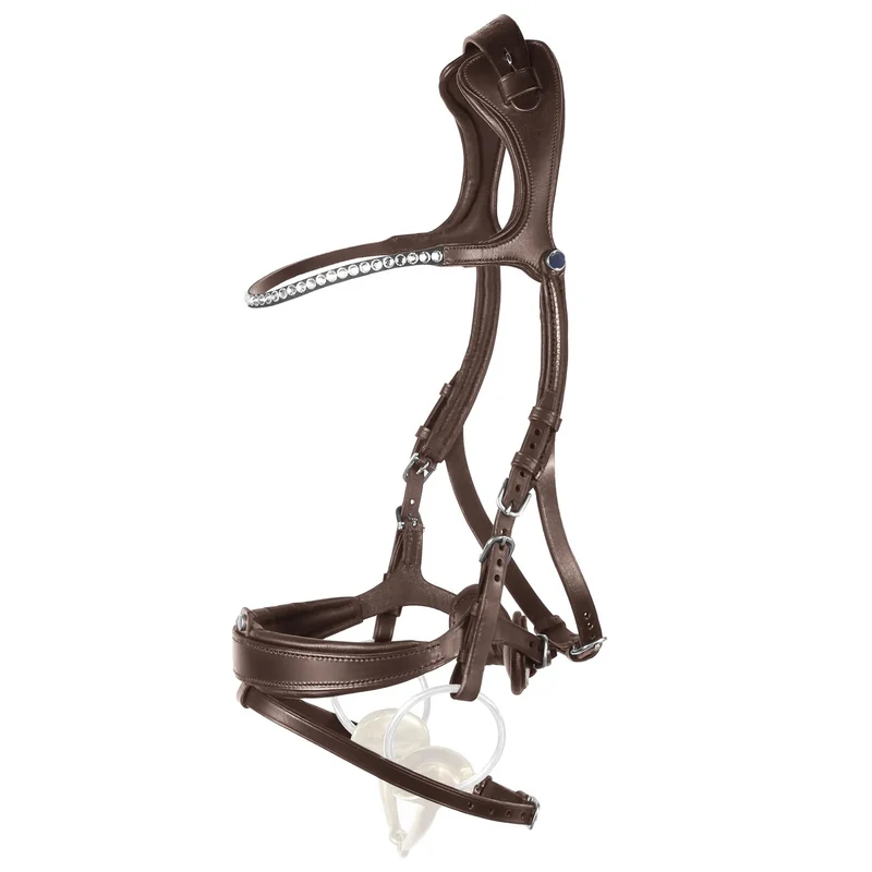 Stubben Freedom II Hook Stud Bridle with Crystal Browband Cognac / X-Large