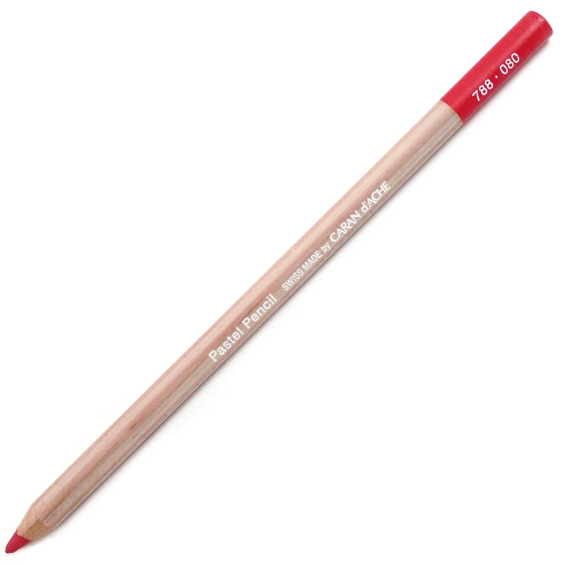 Lápis Pastel Caran D'Ache Tom Vermelho 080 Carmine