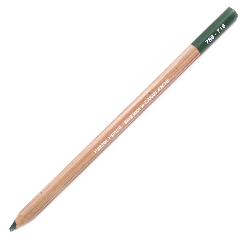 Lápis Pastel Caran D'Ache Tom Verde 718 Middle Phtlacyanine Green