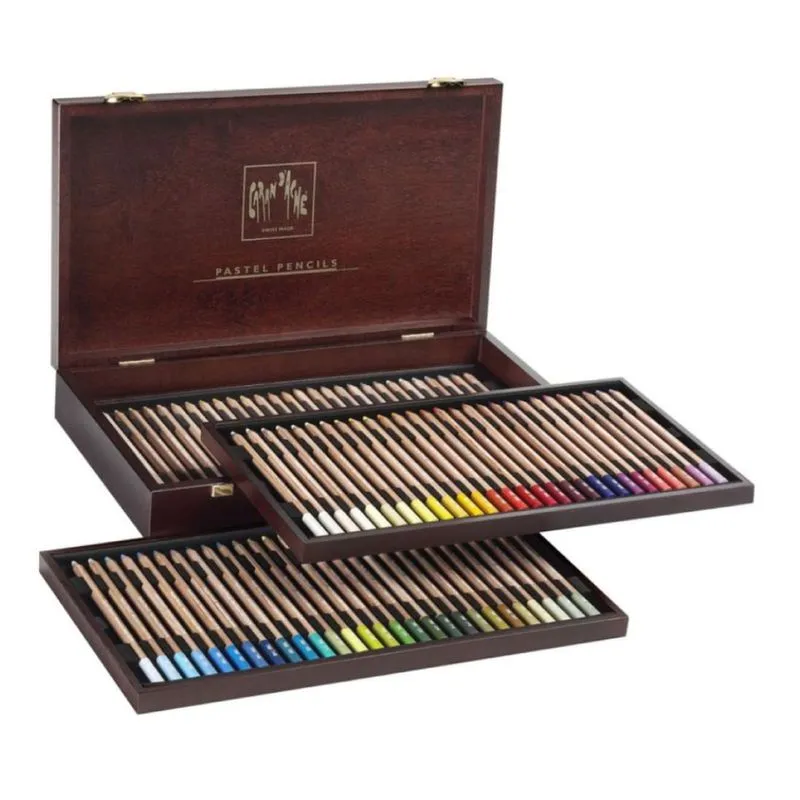 Estojo de Madeira Caran Dache Genève Pastel 84 Cores - 788484