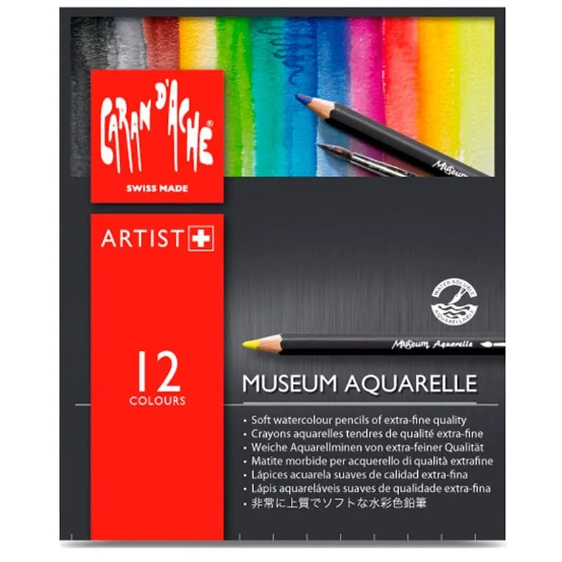Estojo de Lápis Museum Aquarelável Caran D'Ache com 12 cores - 3510 - 312