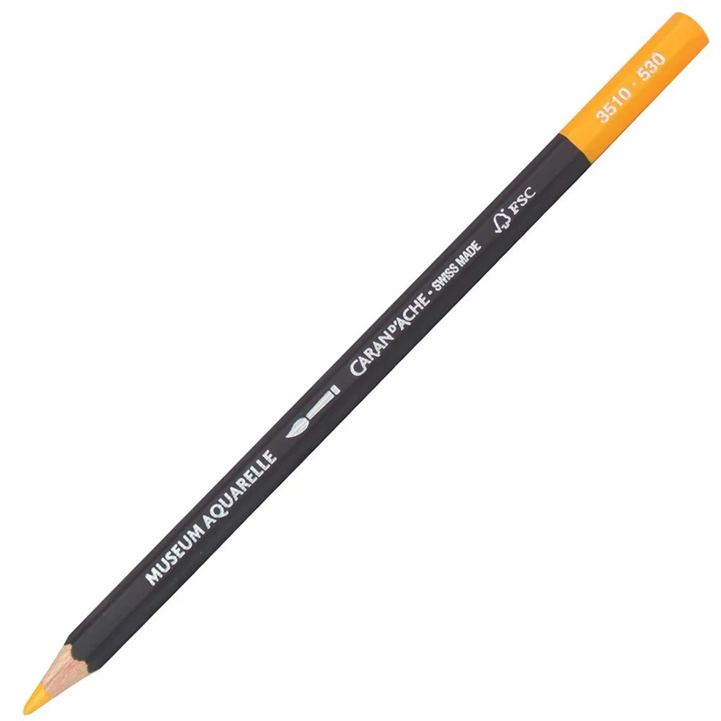 Lápis Aquarelado Caran D'Ache Museum Tom Amarelo 530 Gold Cadmium Yellow