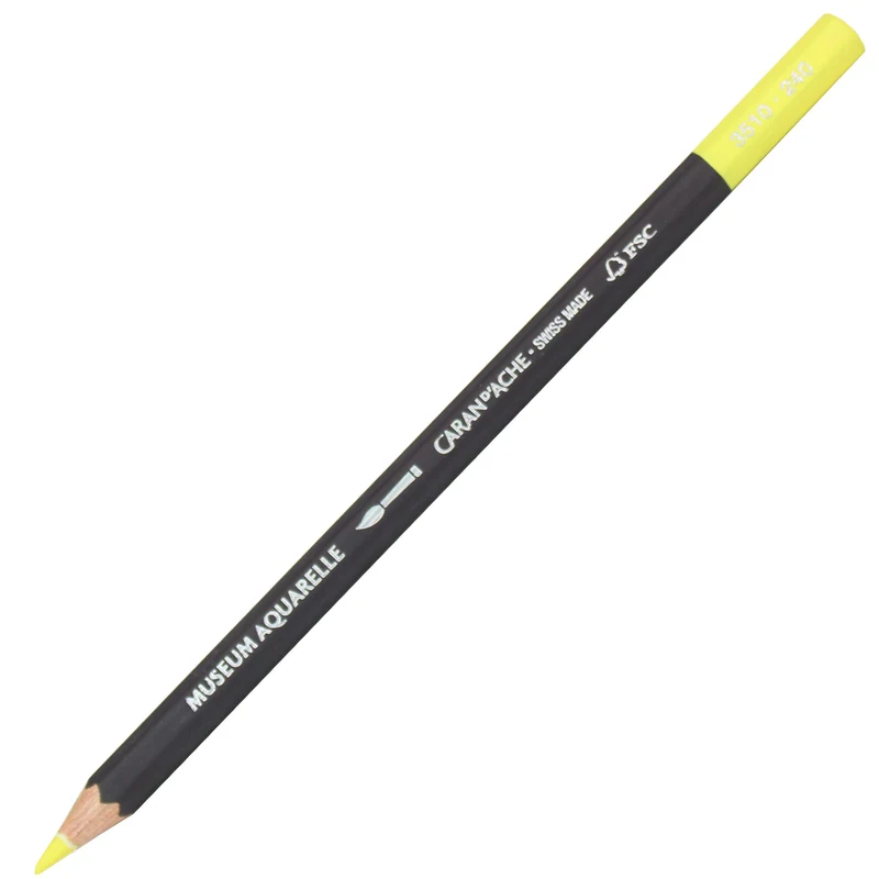 Lápis Aquarelado Caran D'Ache Museum Tom Amarelo 240 Lemon Yellow