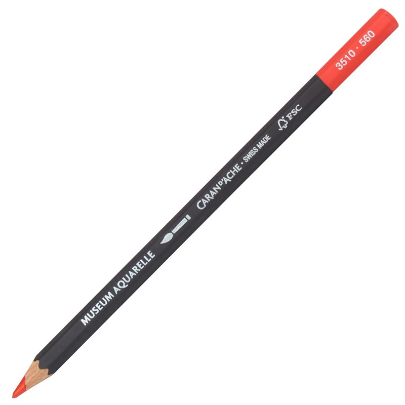 Lápis Aquarelado Caran D'Ache Museum Tom Vermelho 560 Light Cadmium Red