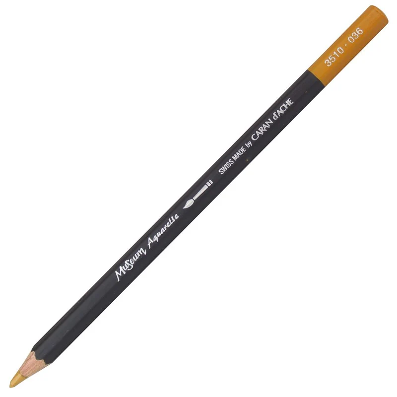 Lápis Aquarelado Caran D'Ache Museum Tom Marrom 036 Raw Sienna