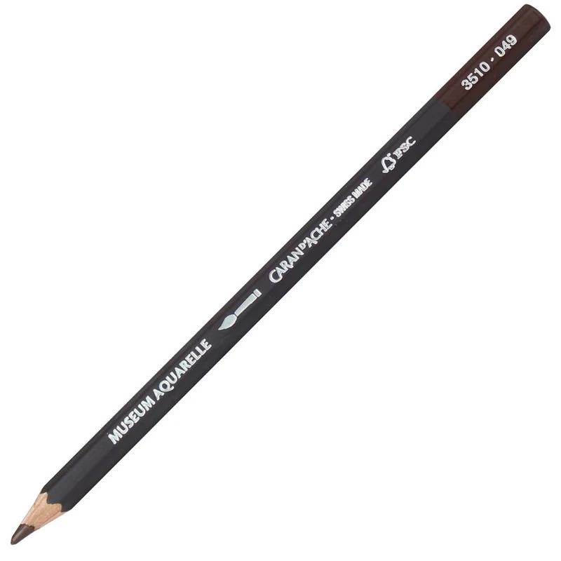 Lápis Aquarelado Caran D'Ache Museum Tom Marrom 049 Raw Umber