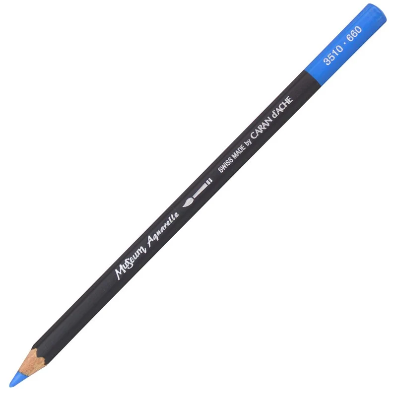Lápis Aquarelado Caran D'Ache Museum Tom Azul 660 Medium Cobalt Blue