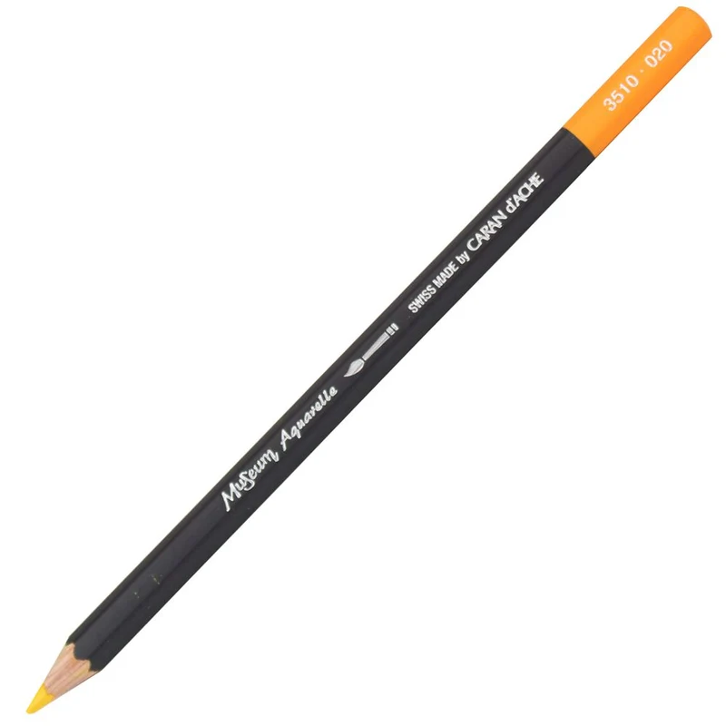 Lápis Aquarelado Caran D'Ache Museum Tom Amarelo 020 Golden Yellow