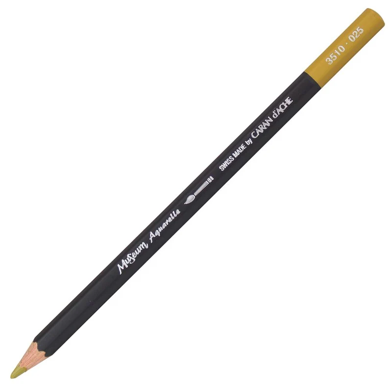 Lápis Aquarelado Caran D'Ache Museum Tom Verde 025 Green Ochre