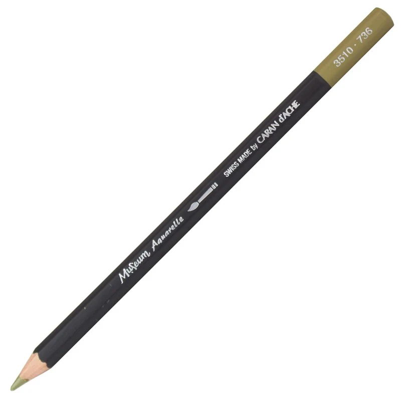 Lápis Aquarelado Caran D'Ache Museum Tom Marrom 736 Brownish Olive 50%