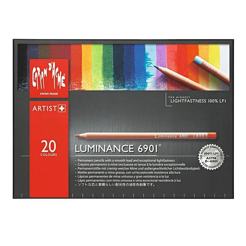 Lápis De Cor Caran D'Ache Luminance Com 20 Cores
