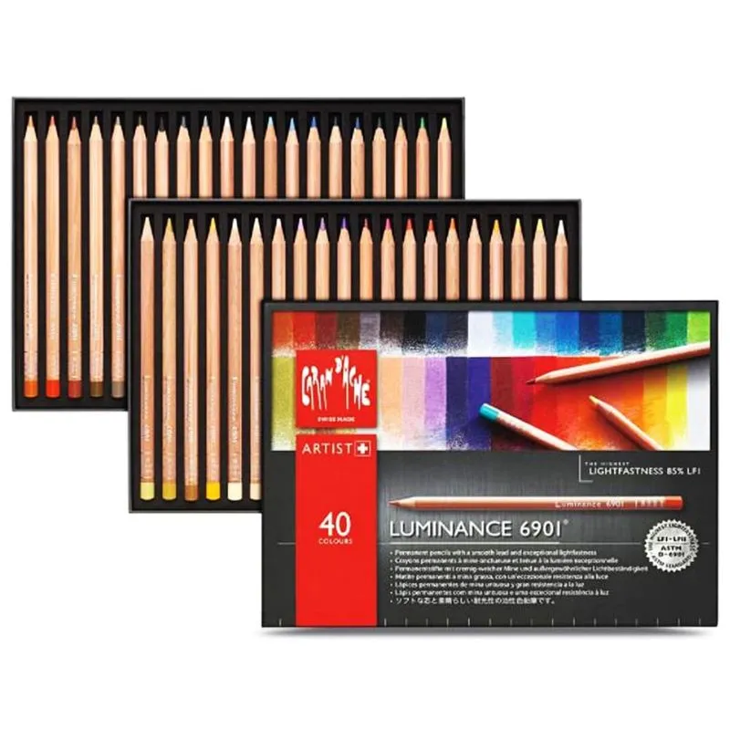 Estojo Lápis de cor caran Dache Genève Luminance 9601 40 Cores - 6901740