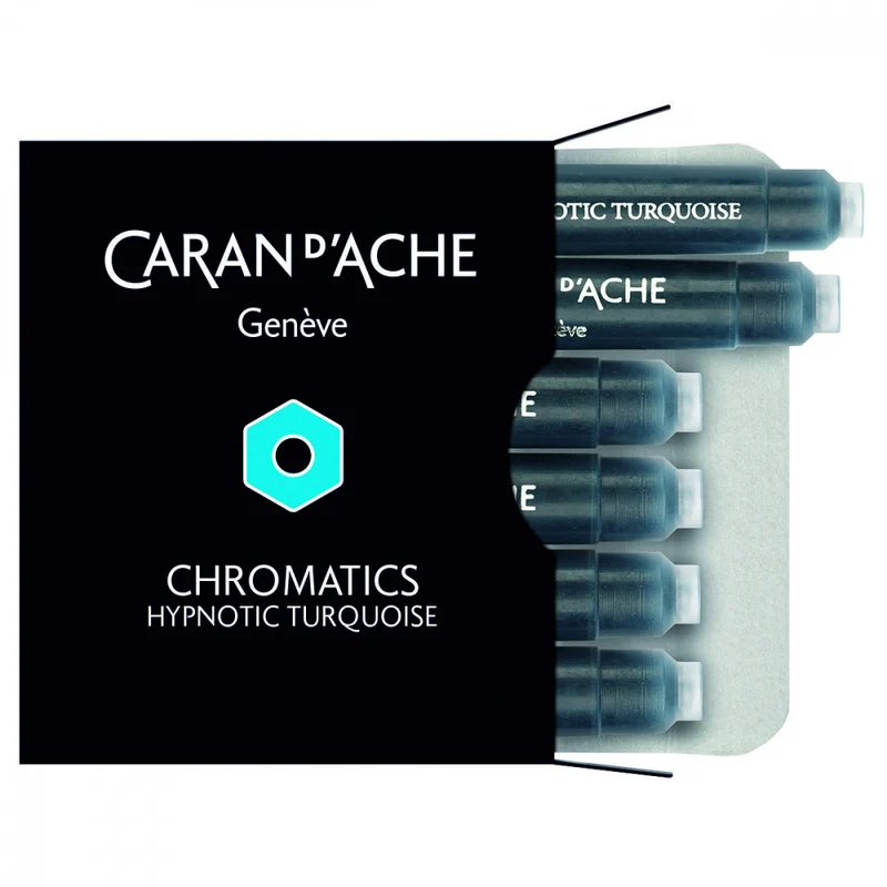 Cartucho Para Caneta Tinteiro Chromatics Caran d'Ache Hypnotic Turquoise 6 Unidades