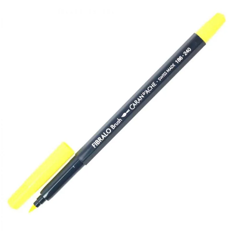 Caneta Brush Carand'Ache Fibralo 186.240 Amarela