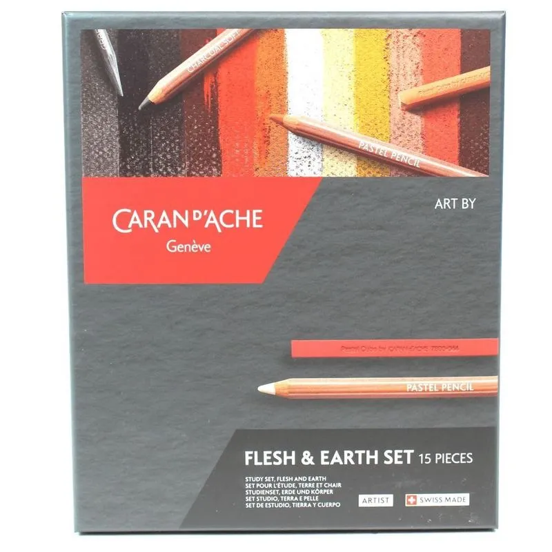 Kit De Desenho Caran D'ache Estojo Flesh & Earth 15 Peças
