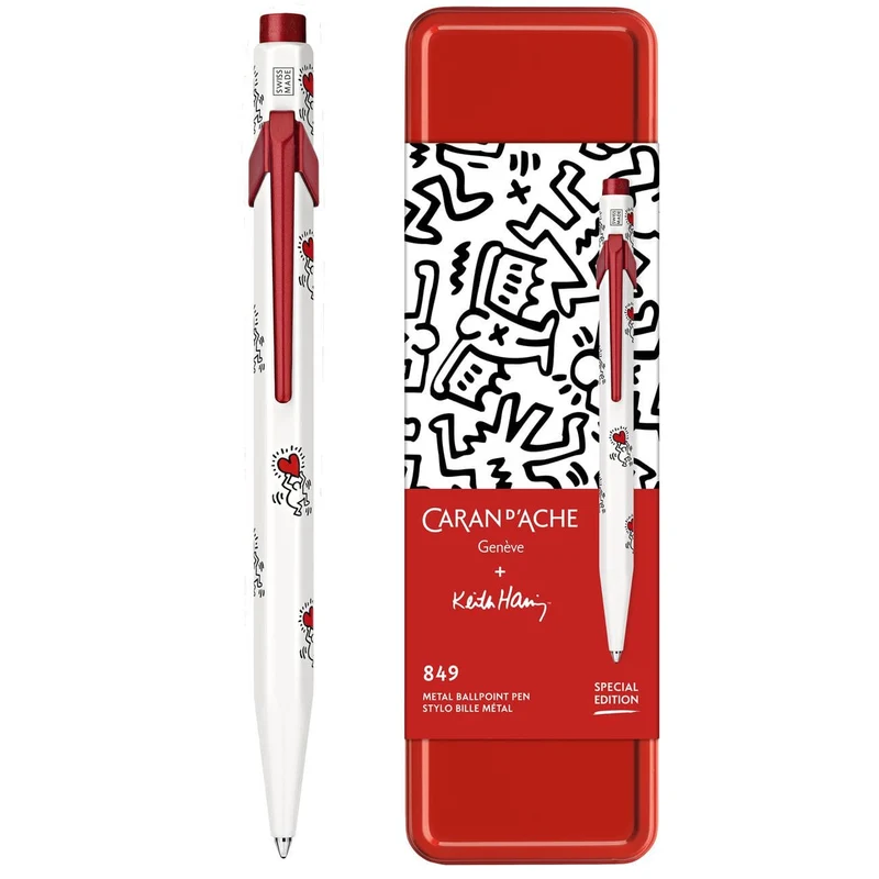 Caneta Esferográfica Caran d'Ache 849 Keith Haring White