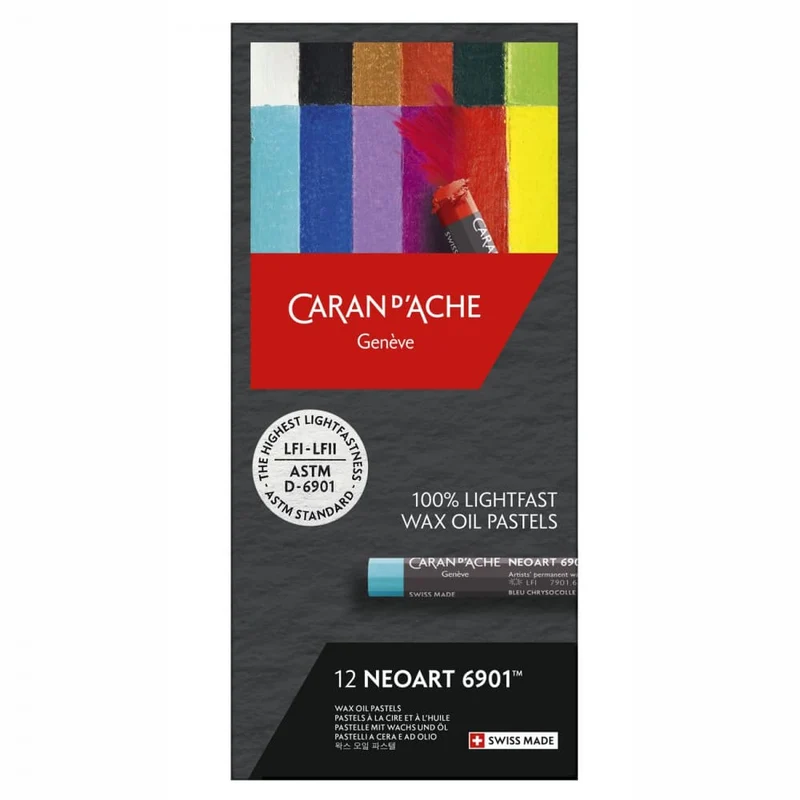 Pastel Neoart Caran d’Ache 6901 12 Cores
