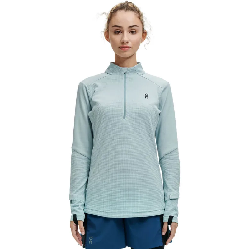 Camiseta Manga Longa On Running Climate Feminina - Azul Claro G