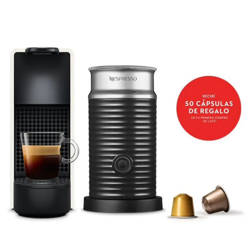 Cafetera Nespresso Essenza Mini White & Aeroccino A3Kc30