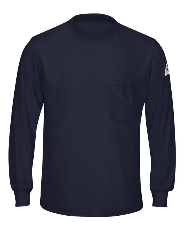 Bulwark SMT8T Long Sleeve Lightweight T-Shirt - Tall Sizes - Navy Blue-Navy / Adult XL Tall