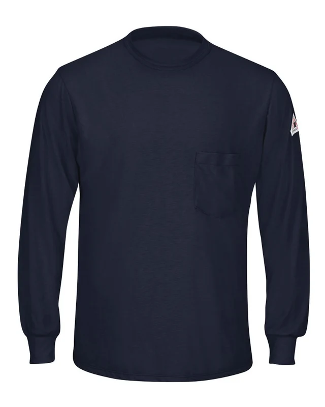 Bulwark SMT8 Long Sleeve Lightweight T-Shirt - Navy Blue-Navy / Adult XL