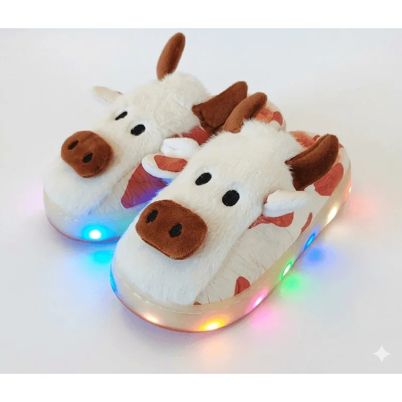 PANTUFA 3D INFANTIL LED VAQUINHA 26-31 257176 BANANA TOYS