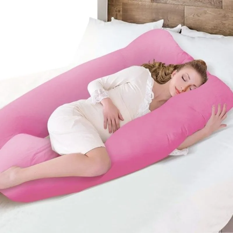 Travesseiro De Corpo Para Amamentar Gestante Gestantes Gigante Almofada Pink