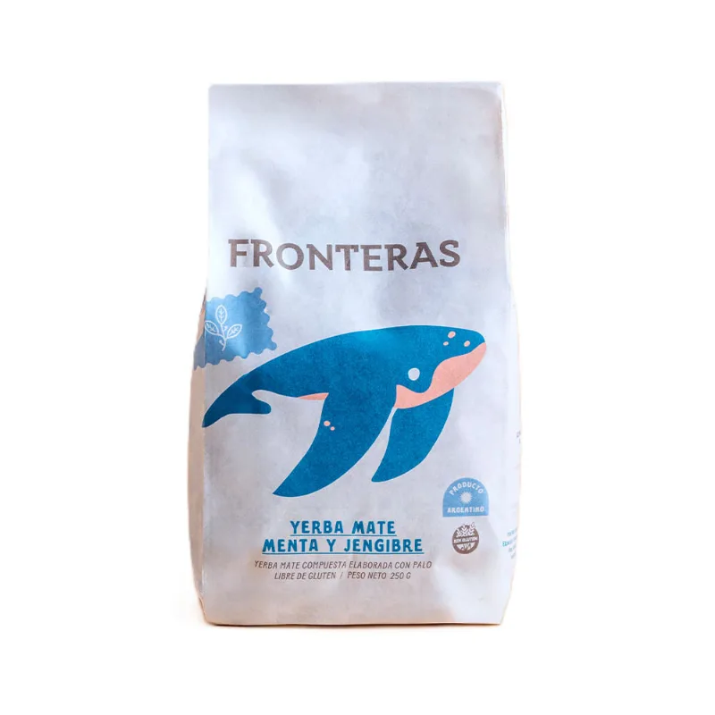 Yerba Mate Sabor Menta y Jengibre 250 Grs Fronteras